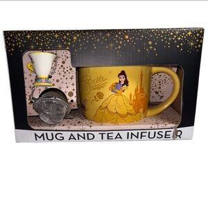 Disney Princess Belle Yellow Mug and Chip Tea Infuser Beauty and The Beast